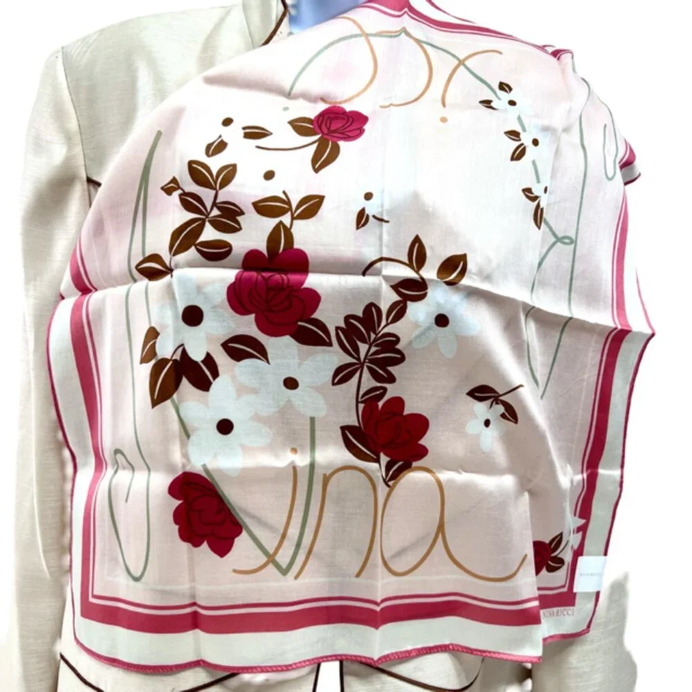 New  tag on Nina Ricci  scarf cotton/silk 22
